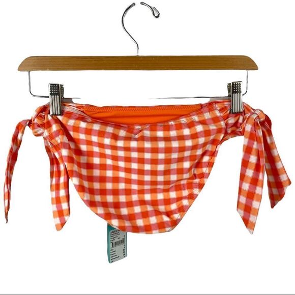 NWT Seafolly Sophia Hipster Side Tie Tangerine Gingham Bikini Bottoms AUS 8/ US4 - Picture 3 of 6